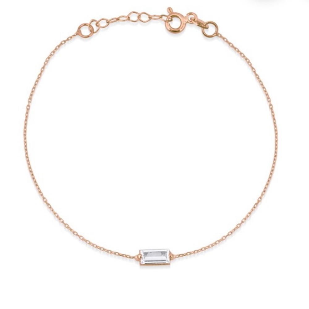 Dainty Rose Gold Baguette Bracelet
